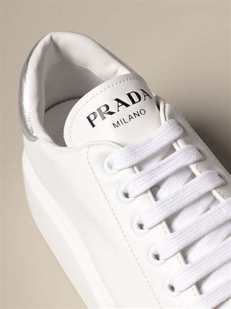 prada sneaker white|all white Prada sneakers.